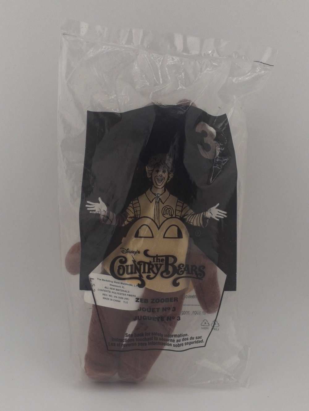 McDonald's Zeb Zoober Toy From Disney's The Country Bears Factory Sealed
